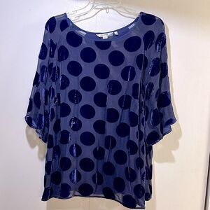 BODEN Amelie Semi Sheer Velvet Polka Dot Blouse with Camisole